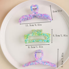 Colorful Ink Mark Hair Claw Style Hair Claw Nonslip Ponytail Shark Claw
