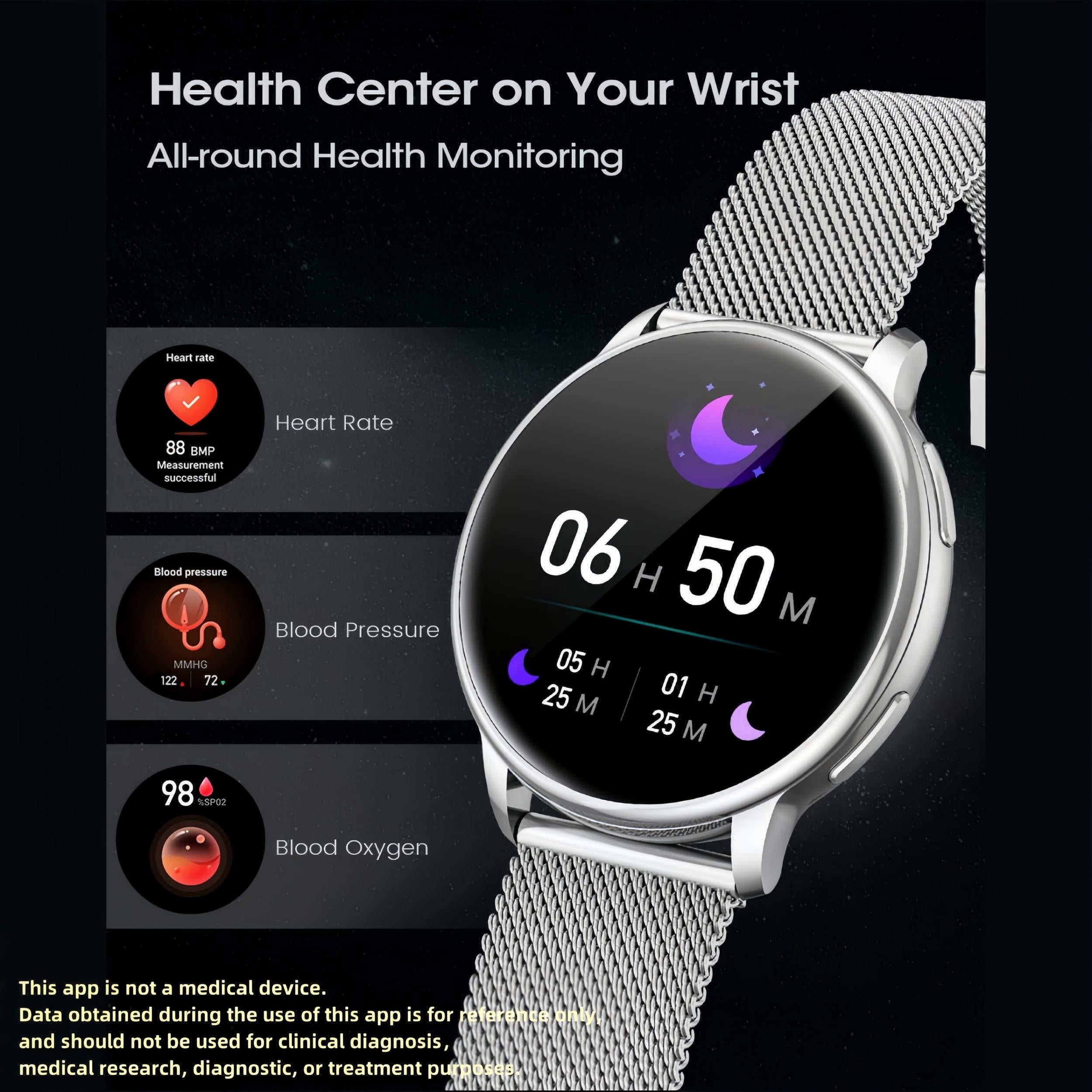 Meatball Smartwatch IP68 Waterproof 19 Sports Modes Music Player