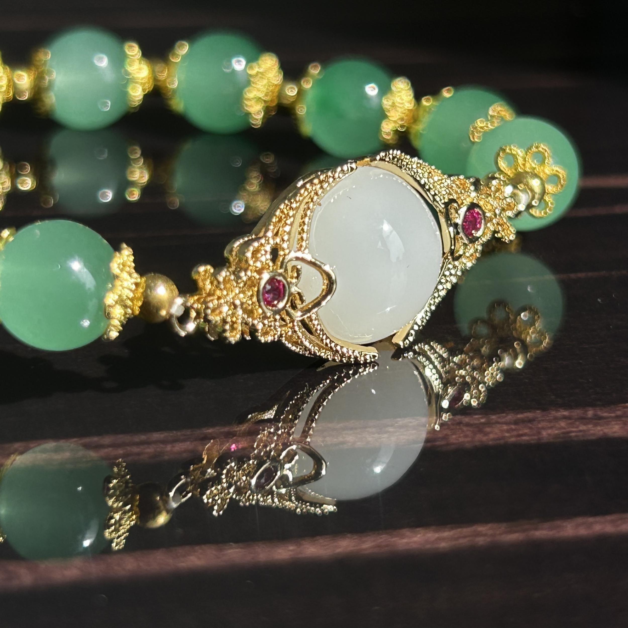 Stretchy Green Beaded Eye Of Providence Bracelet - Great Gift Idea