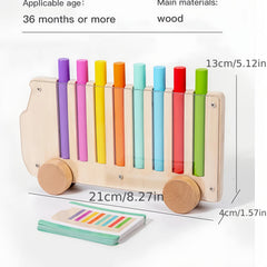 Wooden Sorting Car with 20 Cards