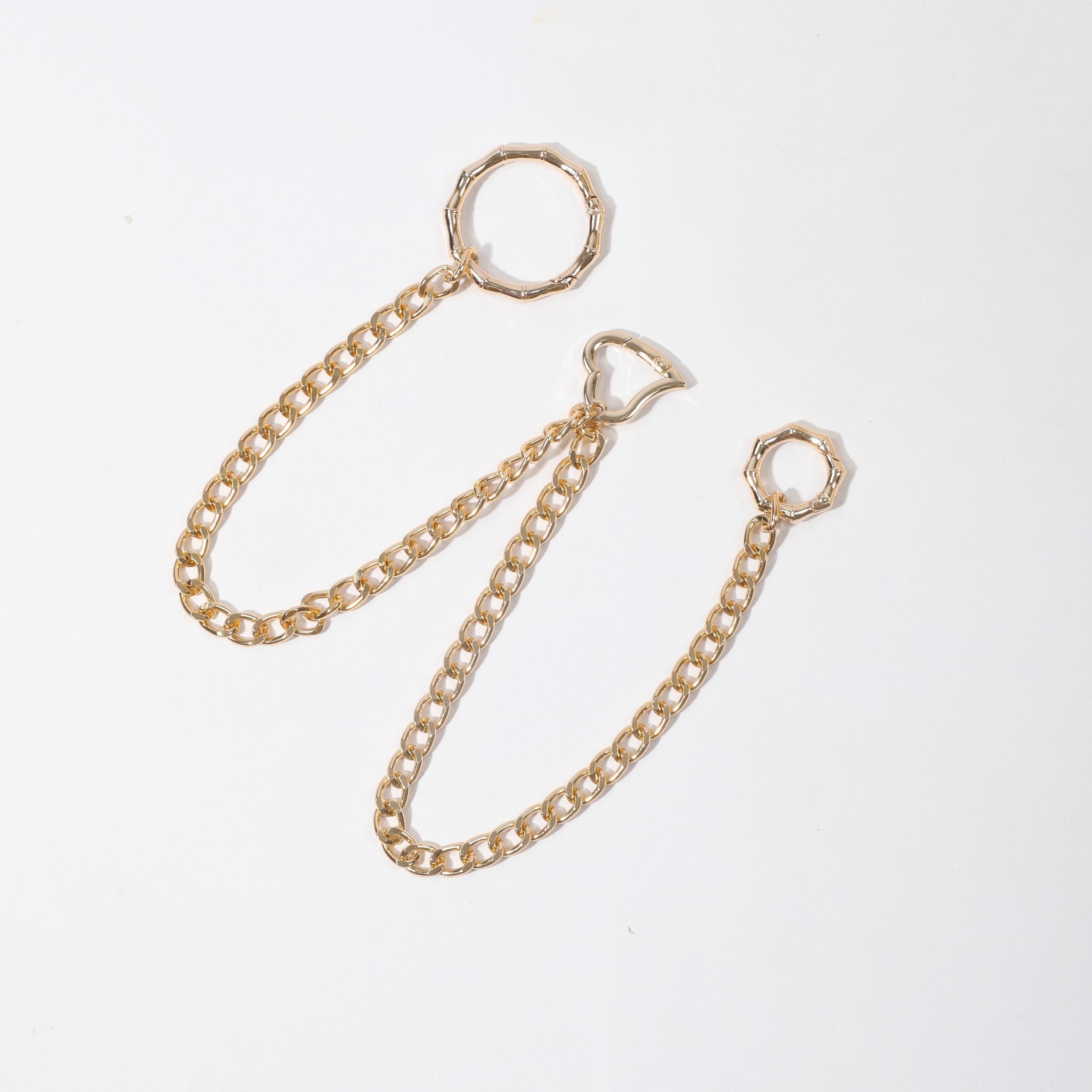 Men's Bamboo Circle Love Pants Chain Belt Direction