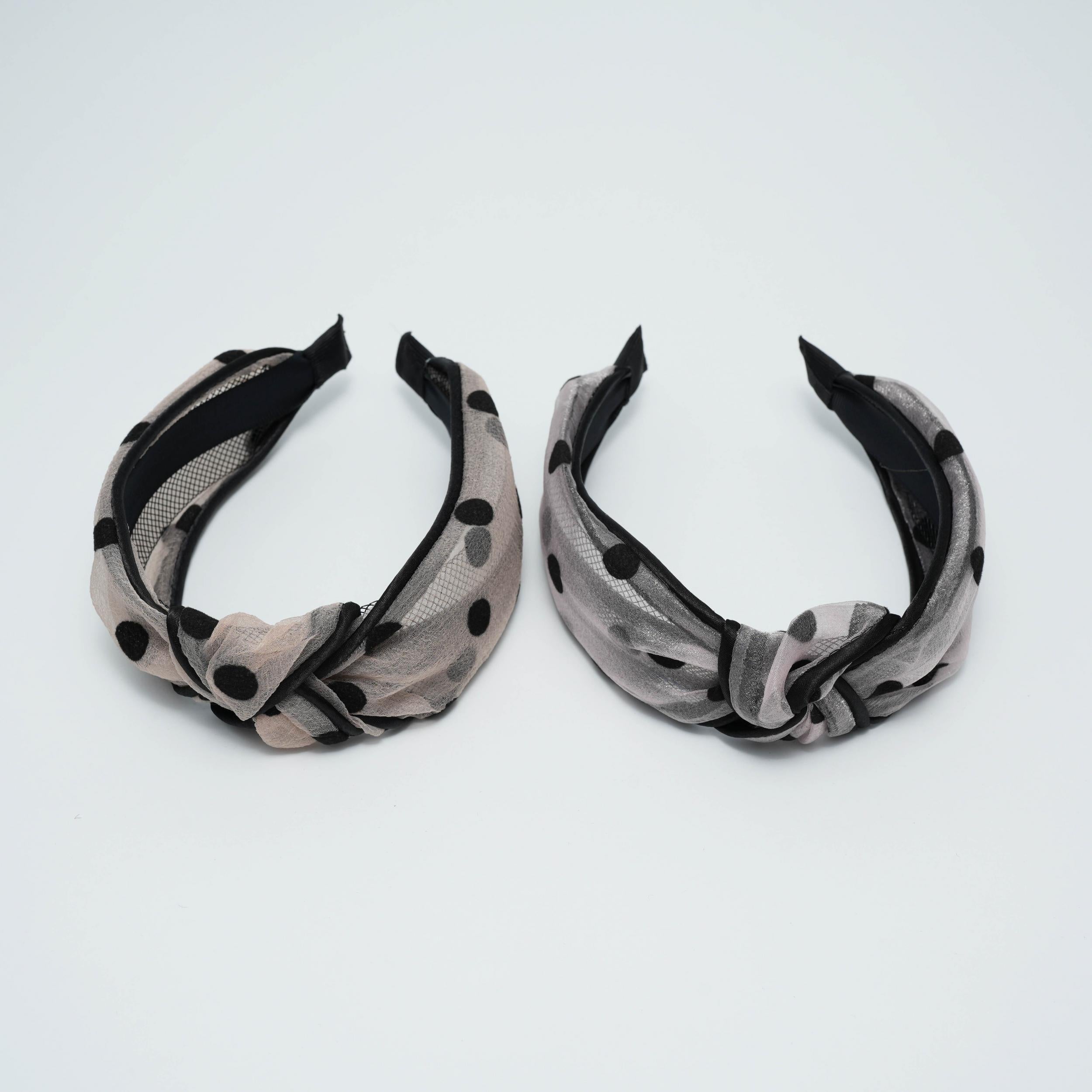 Polka Dot Knot Headband Wide Hairband for Girls