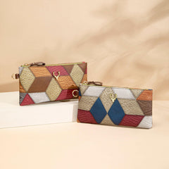 Rhombus Pattern Clutch Bag Women Wristlet Handbag