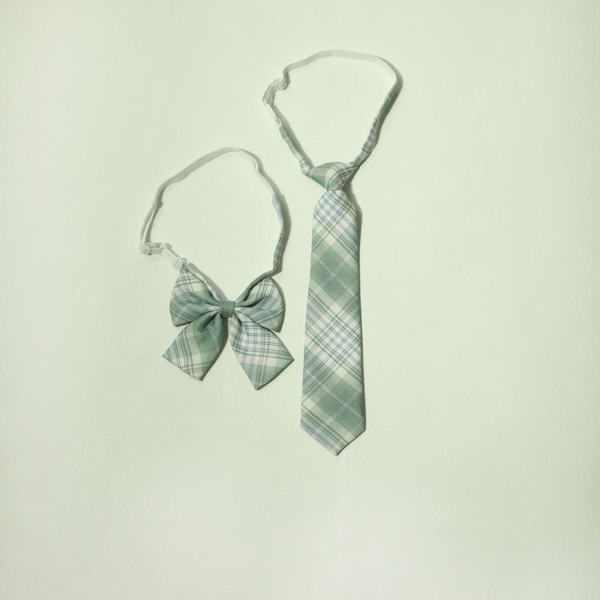 Green Plaid Bowtie Classic Women Casual Bow Tie Neck Tie