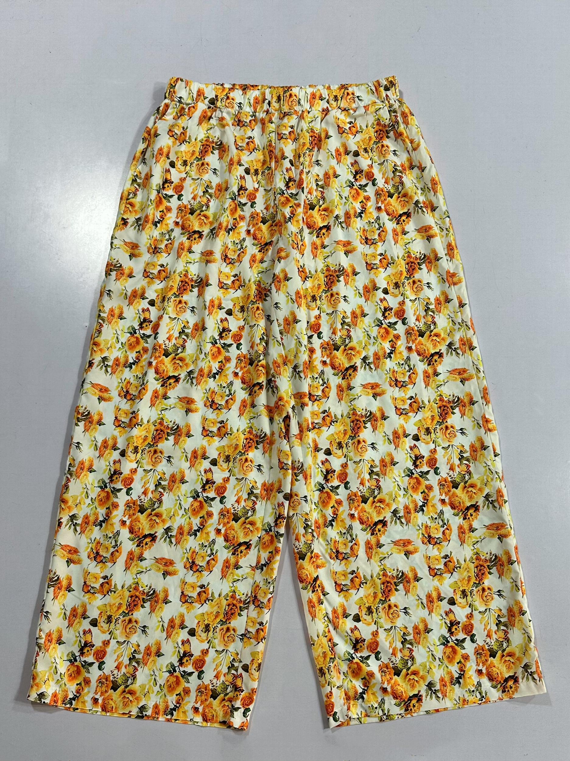 Women's Plus Floral Print Wide Leg Trousers
