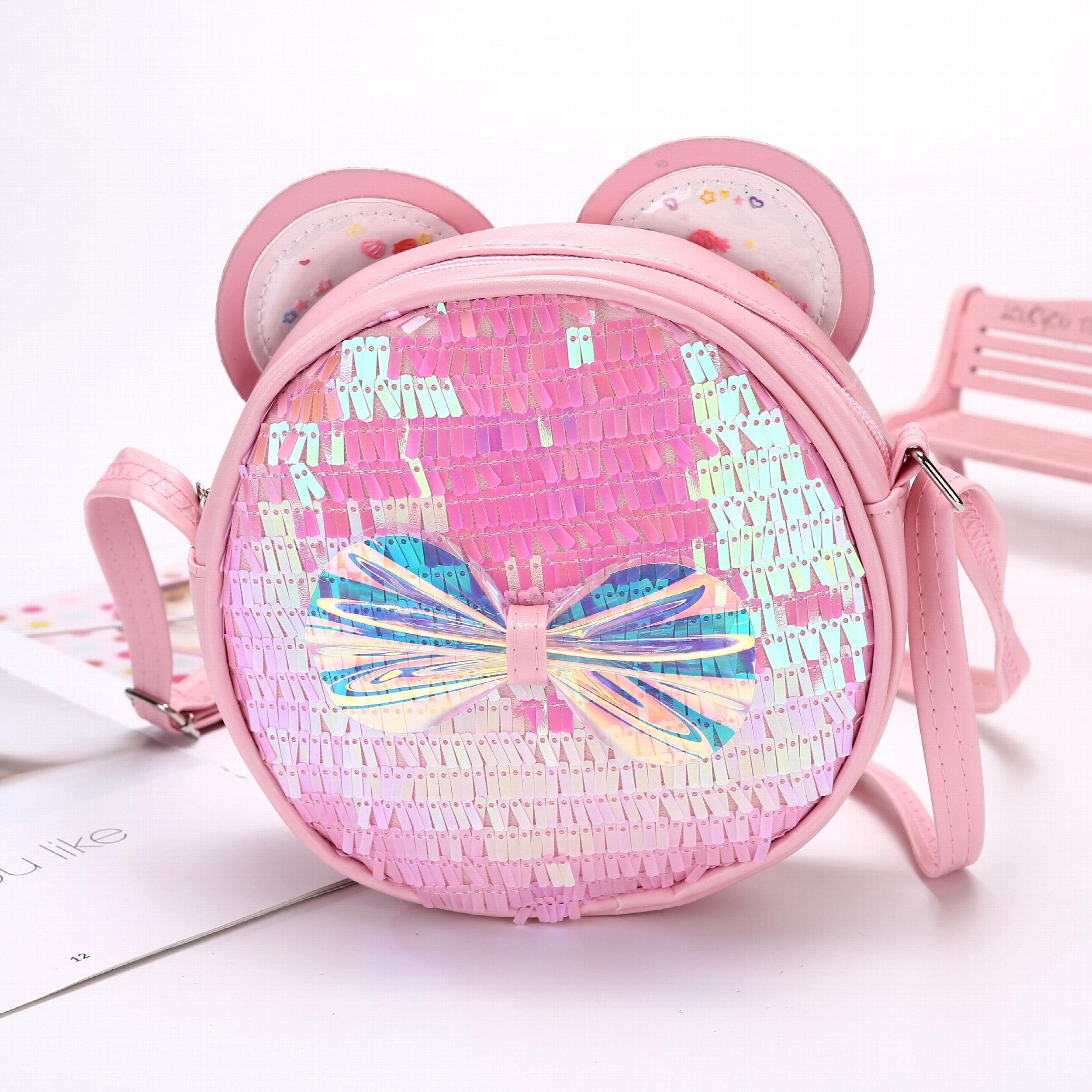 Kids Sequin Shoulder Bag with Bow Decoration