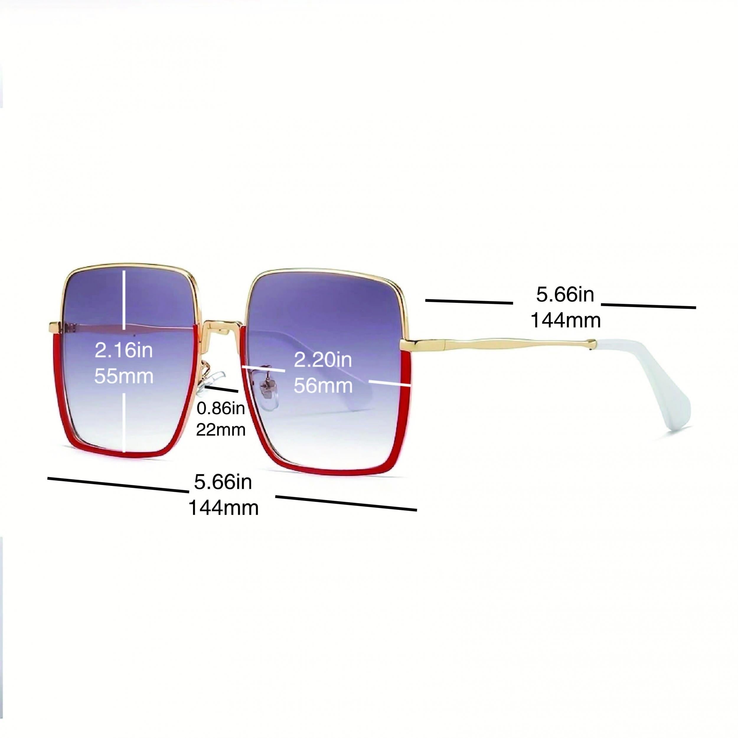 Y2K Square Frame Sunglasses Gradient Lens Block Glasses UV400