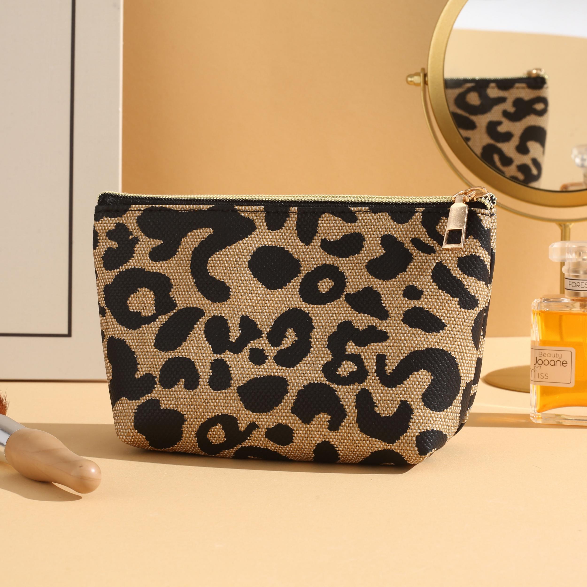 Leopard Makeup Bag Travel Cosmetic Case Portable Toiletry Bags Organizer