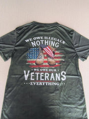 Men's American Veteran Print Tee Mid Stretch Crew Neck T-shirt