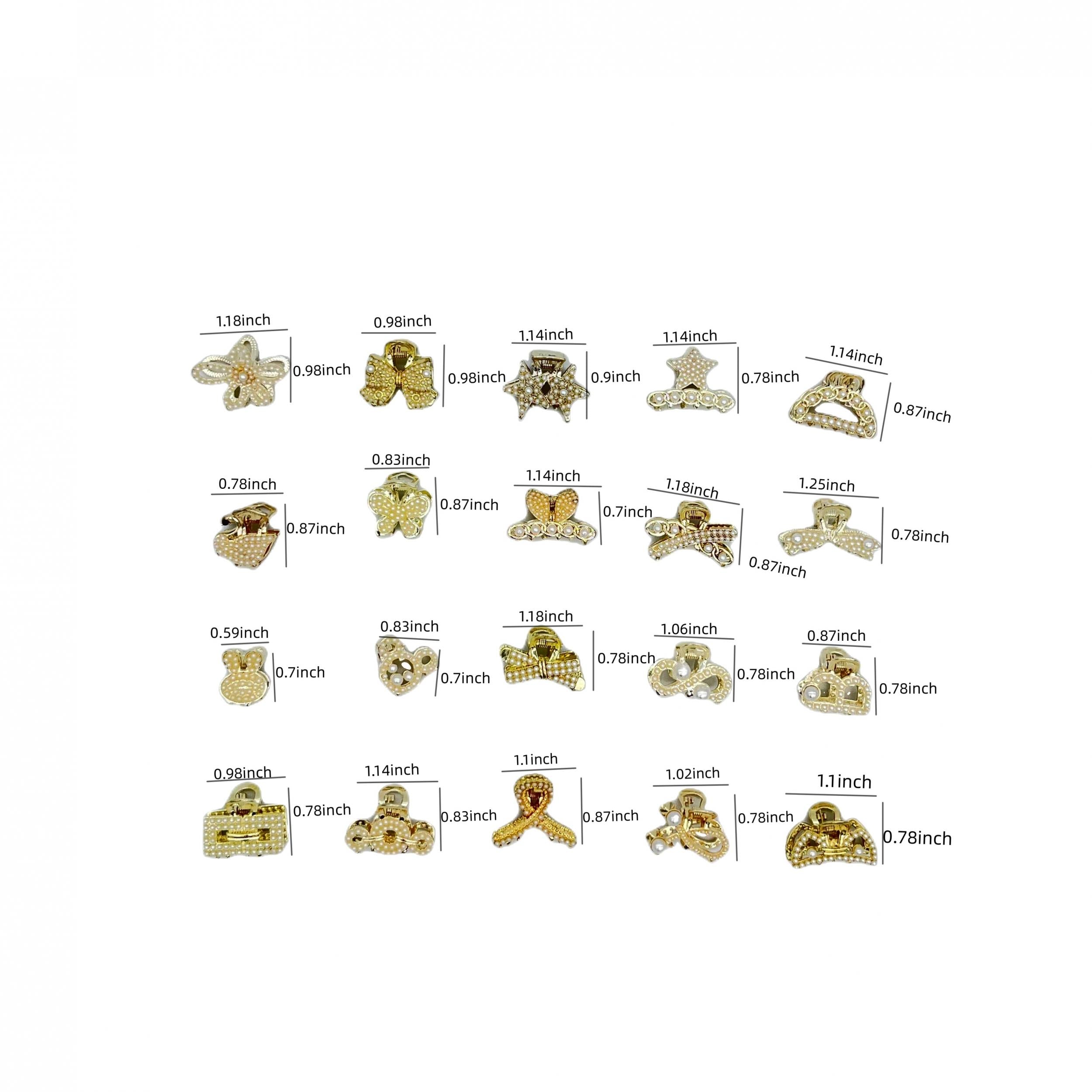 Faux Pearl Mini Hair Claw Braided Metal Bangs Clip