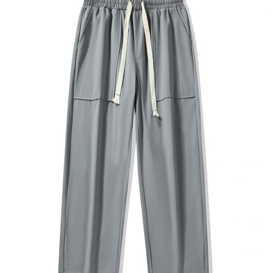 Men's Drawstring Loose Long Pants With Pockets for Spring & Summer