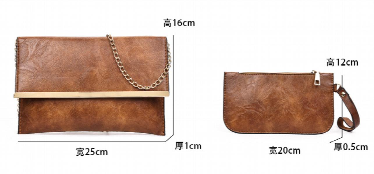 Women's Retro PU Leather Tote Shoulder Bag 3 Pcs Set Handbags
