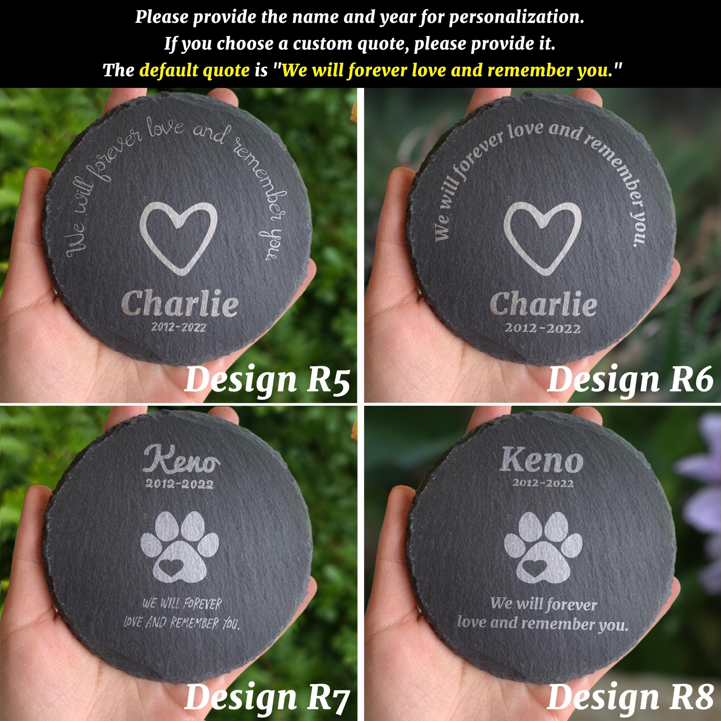 Personalized Pet Memorial Stone Engraved Heart Rock with Pet's Name