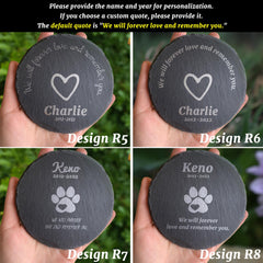 Personalized Pet Memorial Stone Engraved Heart Rock with Pet's Name