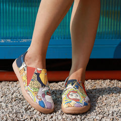 Women's Cartoon Pattern Flat Slip On Non slip Shoes Lightweight Casual Travel
