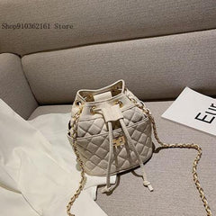 Retro Bucket Bag Chain Embroidered Shoulder Bag