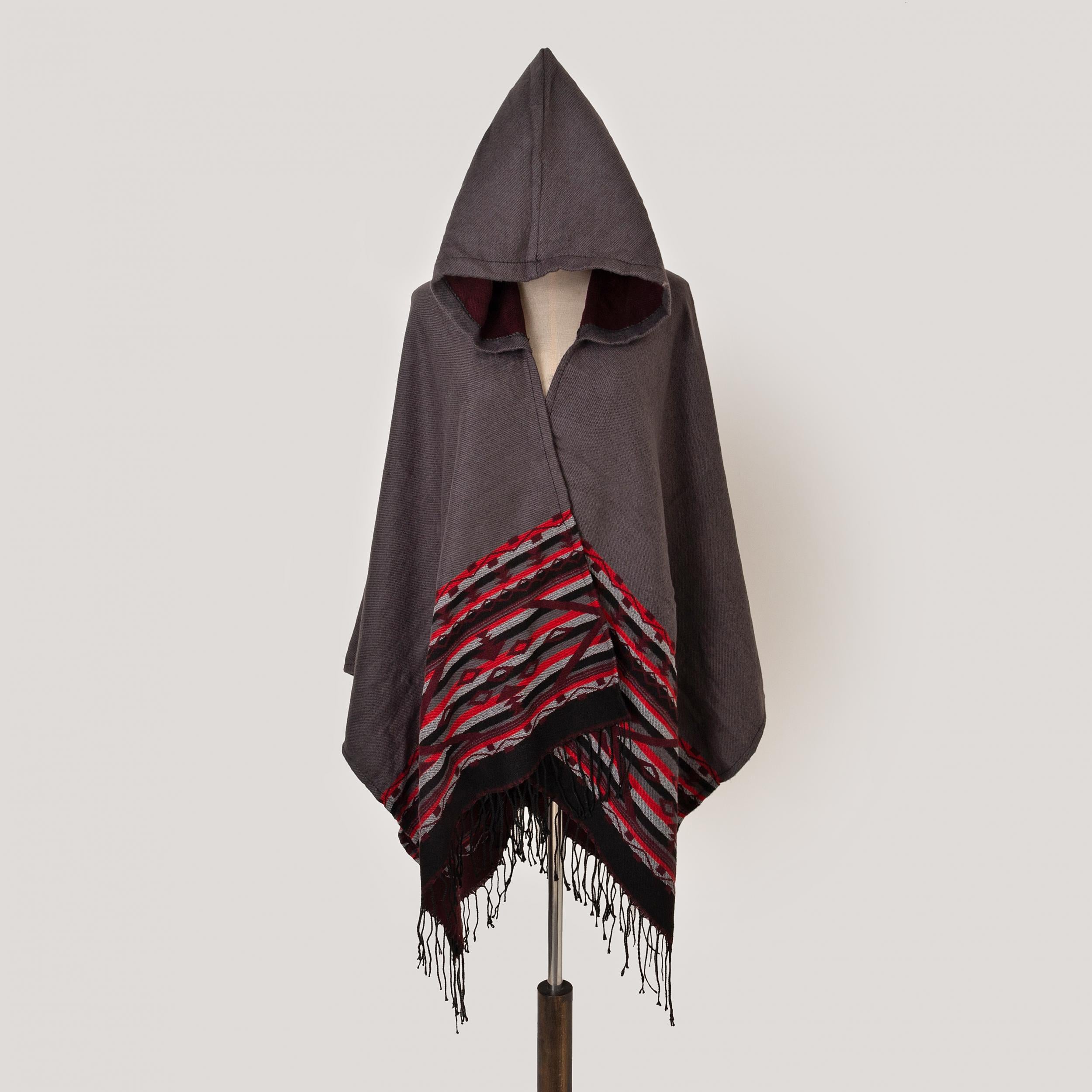 Oversized Hoodie Scarf Shawl Solid Classic Stripe Print Tassel Warm Cape