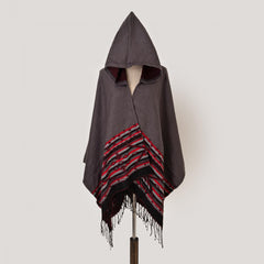 Oversized Hoodie Scarf Shawl Solid Classic Stripe Print Tassel Warm Cape