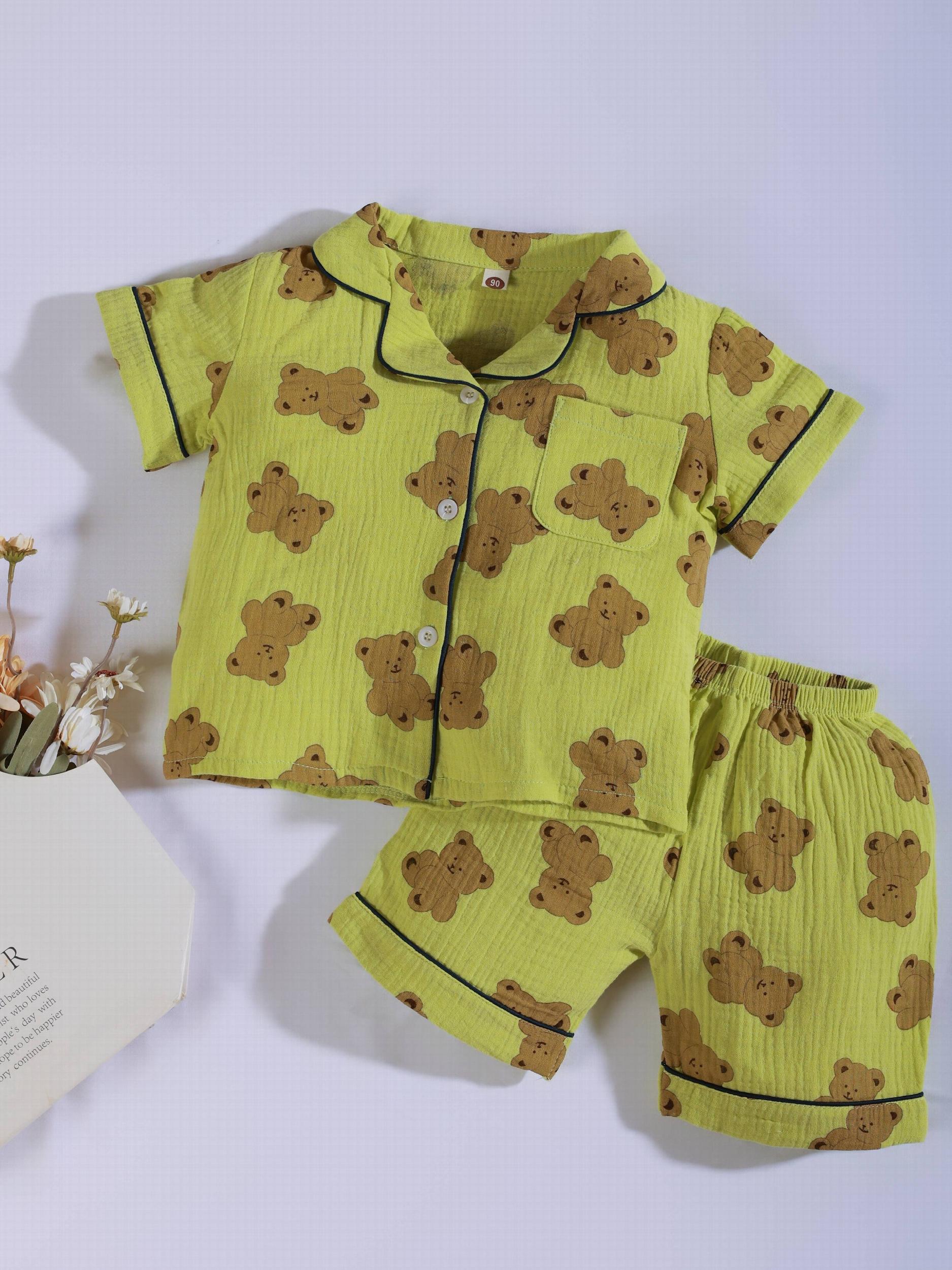 Kids Cartoon Graphic Loungewear 2pcs Set Short Sleeve Shirt & Shorts