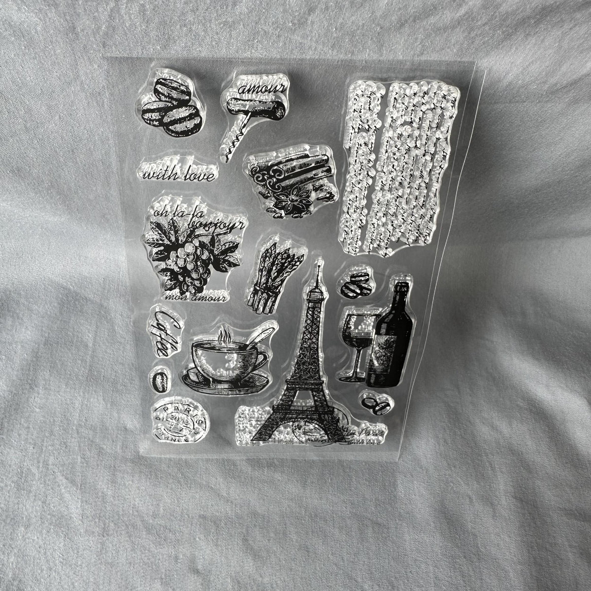 Retro Iron Tower Coffee Silicone Stamps for Card Decoration