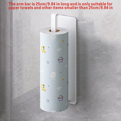 Kitchen Paper Towel Holder with Cabinet Roll Storage & Cling Film Rag Hanger