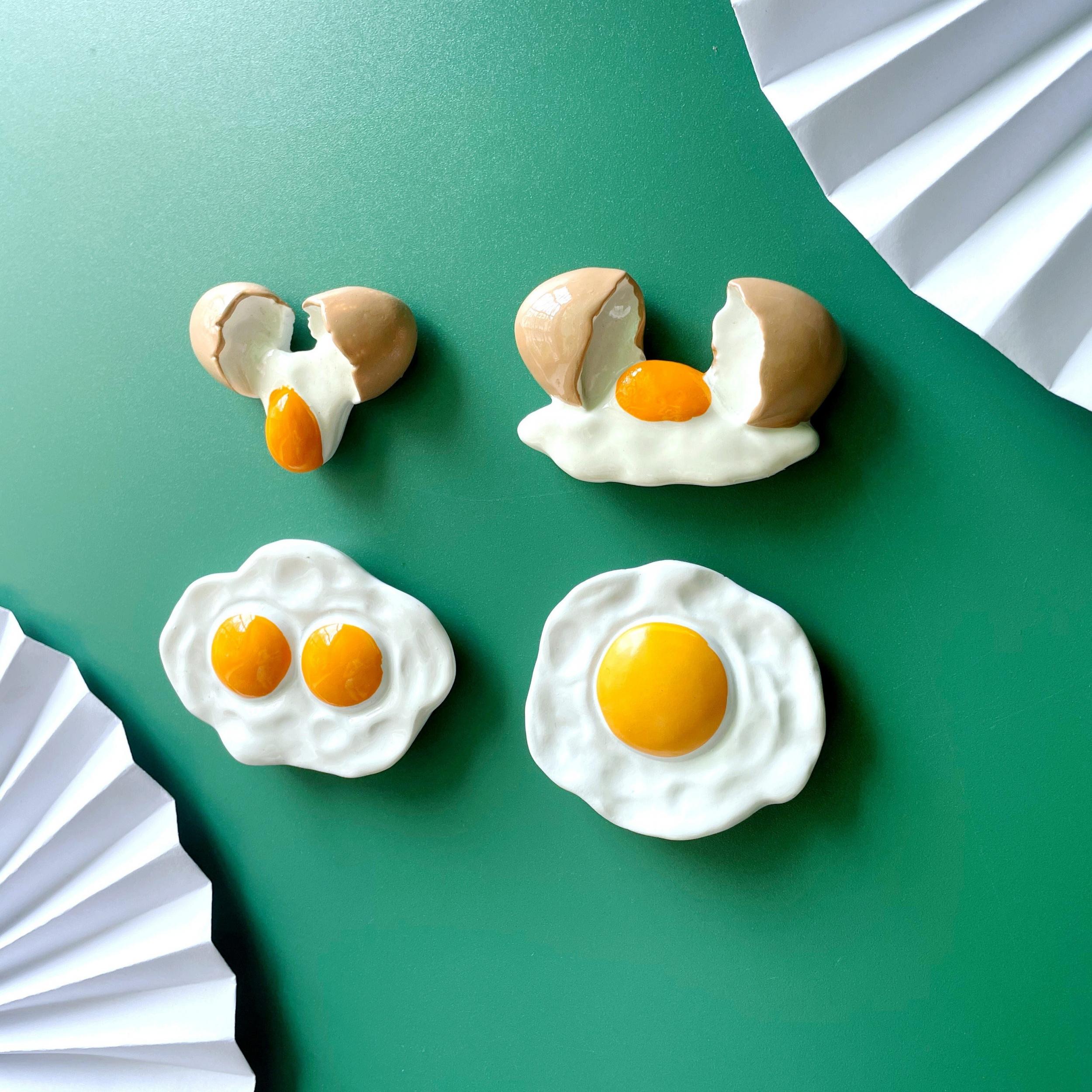 3D Fried Egg Fridge Magnet Resin Refrigerator Sticker for Home Decor
