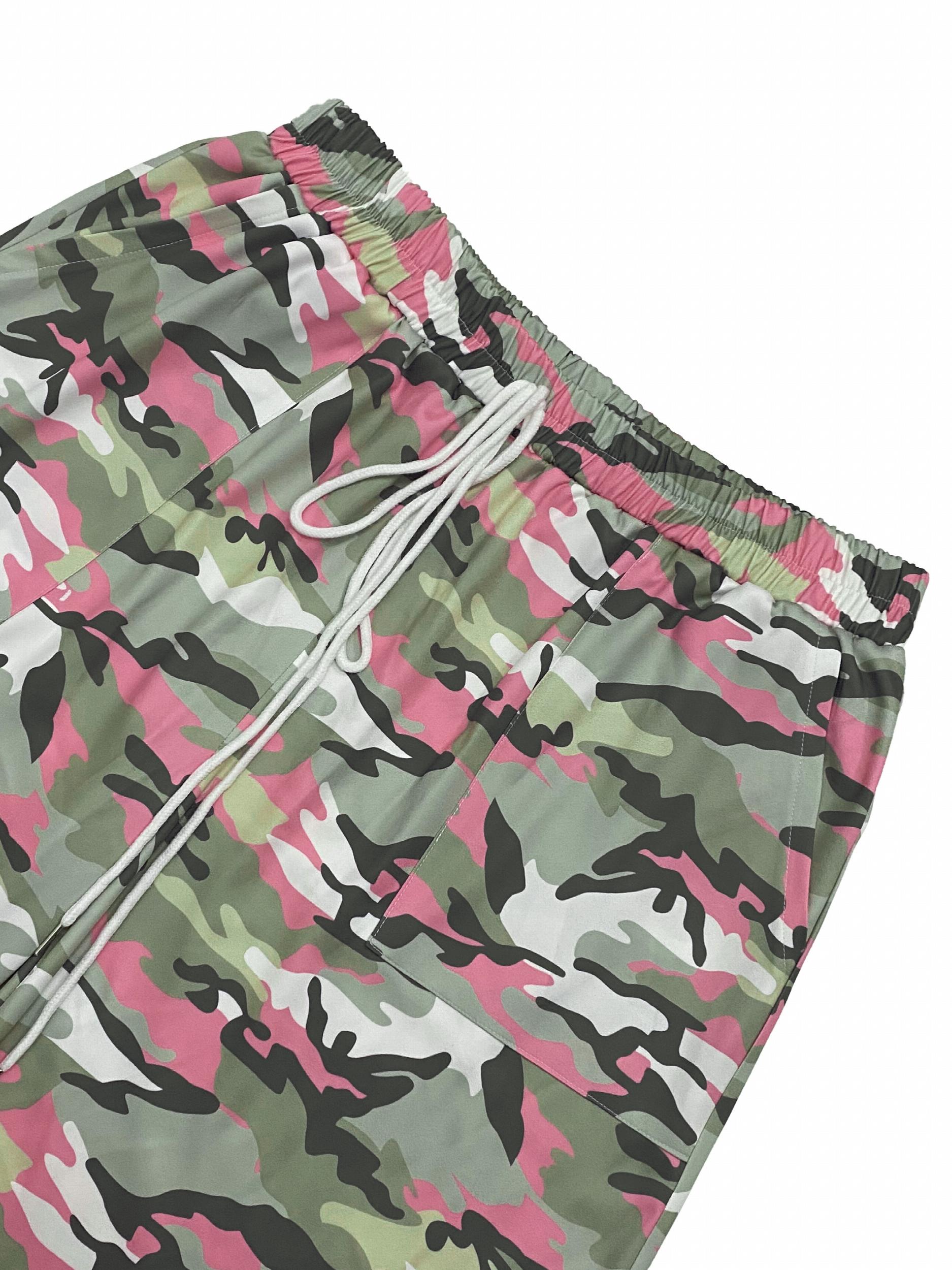  Camo Elastic Drawstring High Rise Jogger Trousers