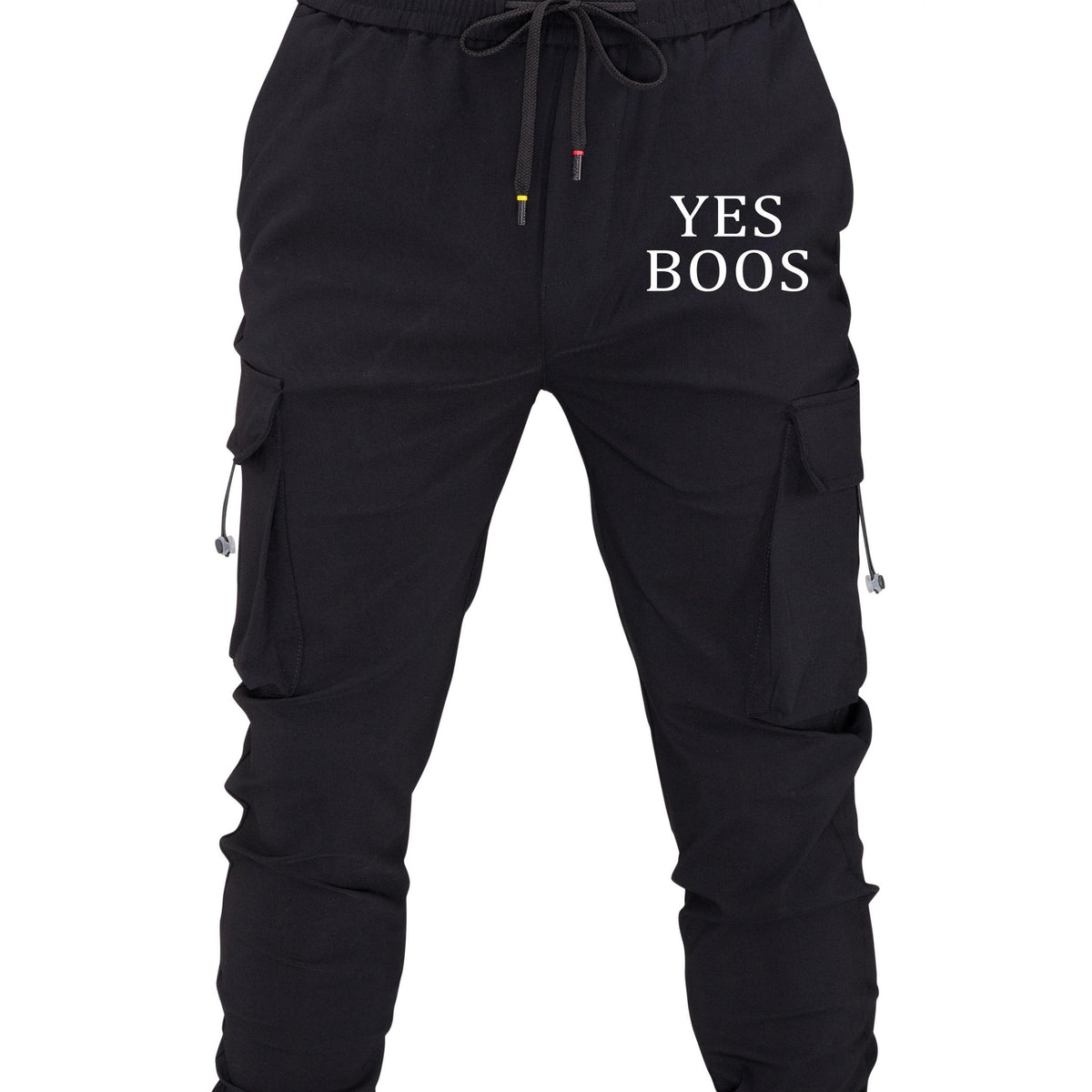 Classic Pocket Cargo Pants Men's Loose Fit Drawstring Solid Joggers