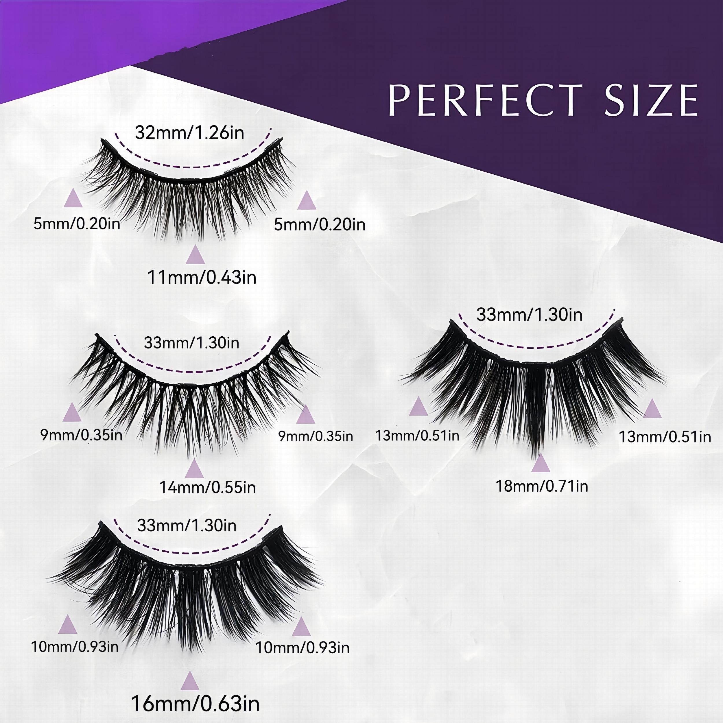 Self Adhesive Eyelashes 4 Pairs Natural Look Waterproof Reusable Lashes