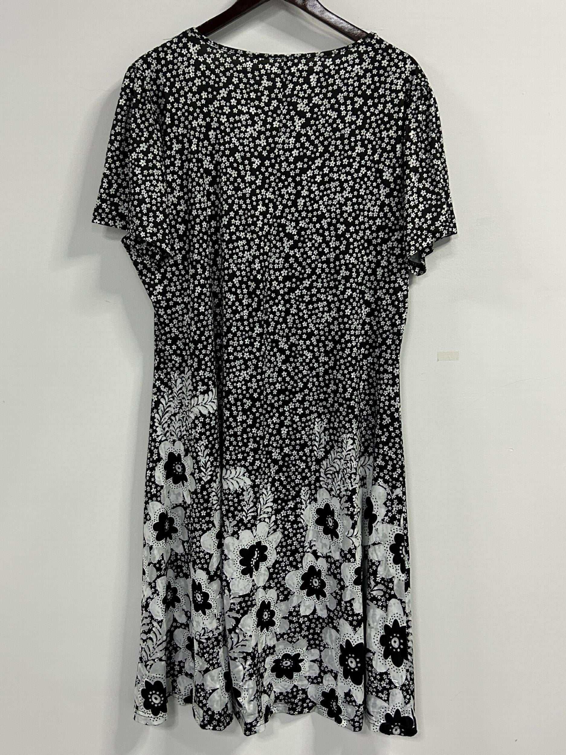  Floral Print Short Sleeve Loose Dress