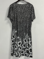  Floral Print Short Sleeve Loose Dress