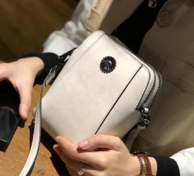 Leather Women's Mobile Phone Bag Single Shoulder Purse Oil Wax Cowhide
