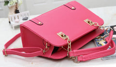 Stacy Leather Handbag with Chains Tote Shoulder Bag