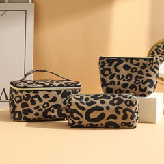 Leopard Makeup Bag Travel Cosmetic Case Portable Toiletry Bags Organizer