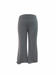  Solid Ribbed High Rise Wide Leg Pants