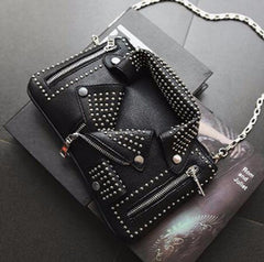 Rivet Motorcycle Shoulder Bag Chain Crossbody Jacket Bag