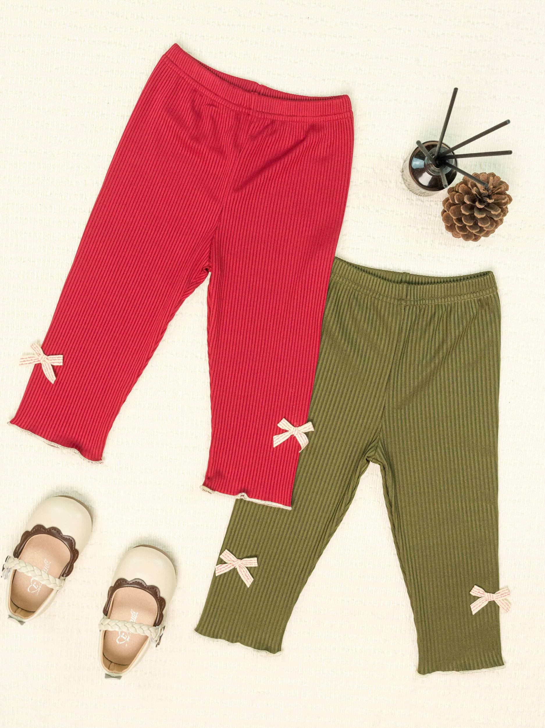 2pcs Toddler Baby Girls Cartoon Leggings Soft Ankle Tight Pants