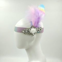 Colorful Gradient Feather Headband for Women