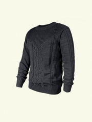 Men's Ribbed Knit Pullover Sweater for Winter