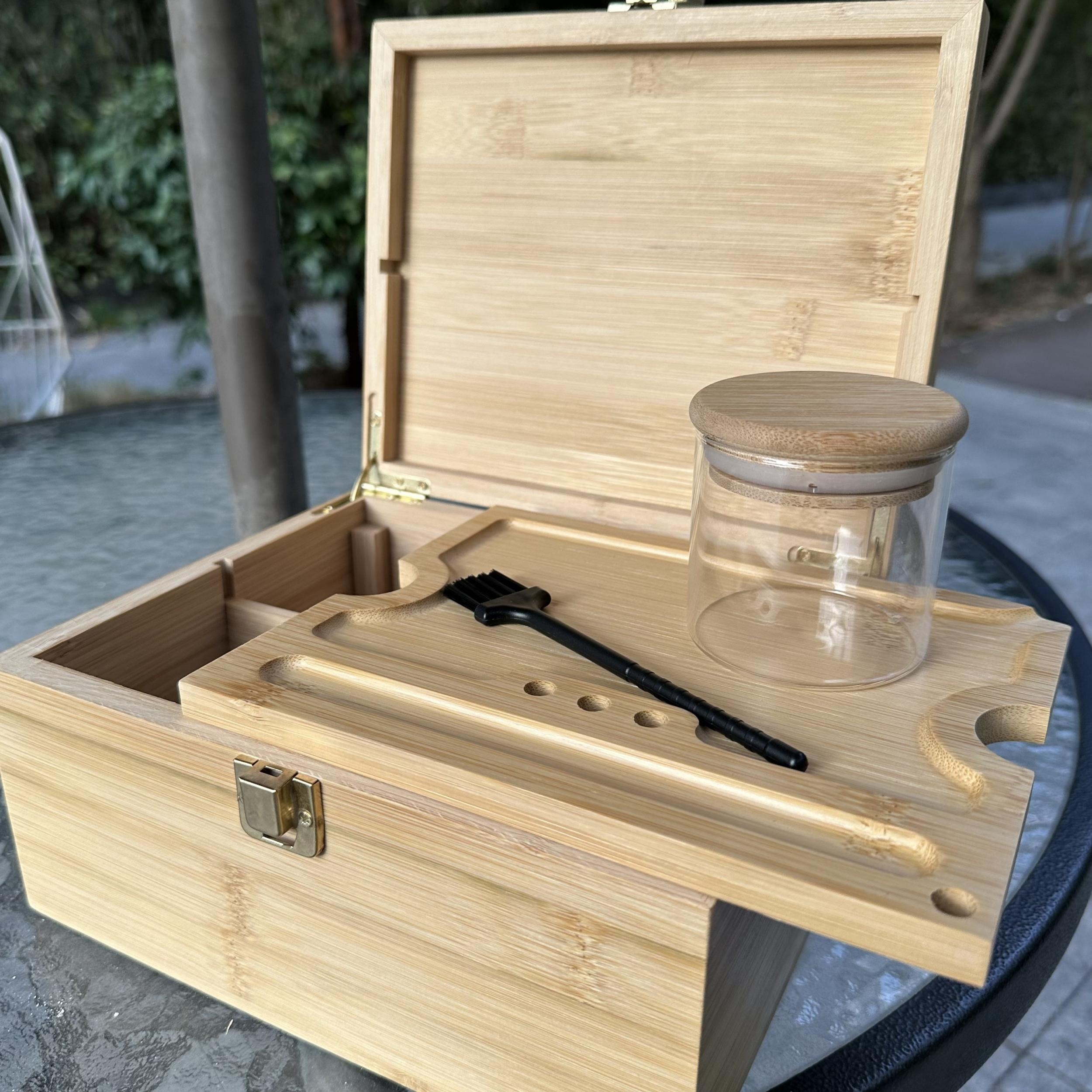 Large Stash Box Wooden Storage Box With Tray & Lock