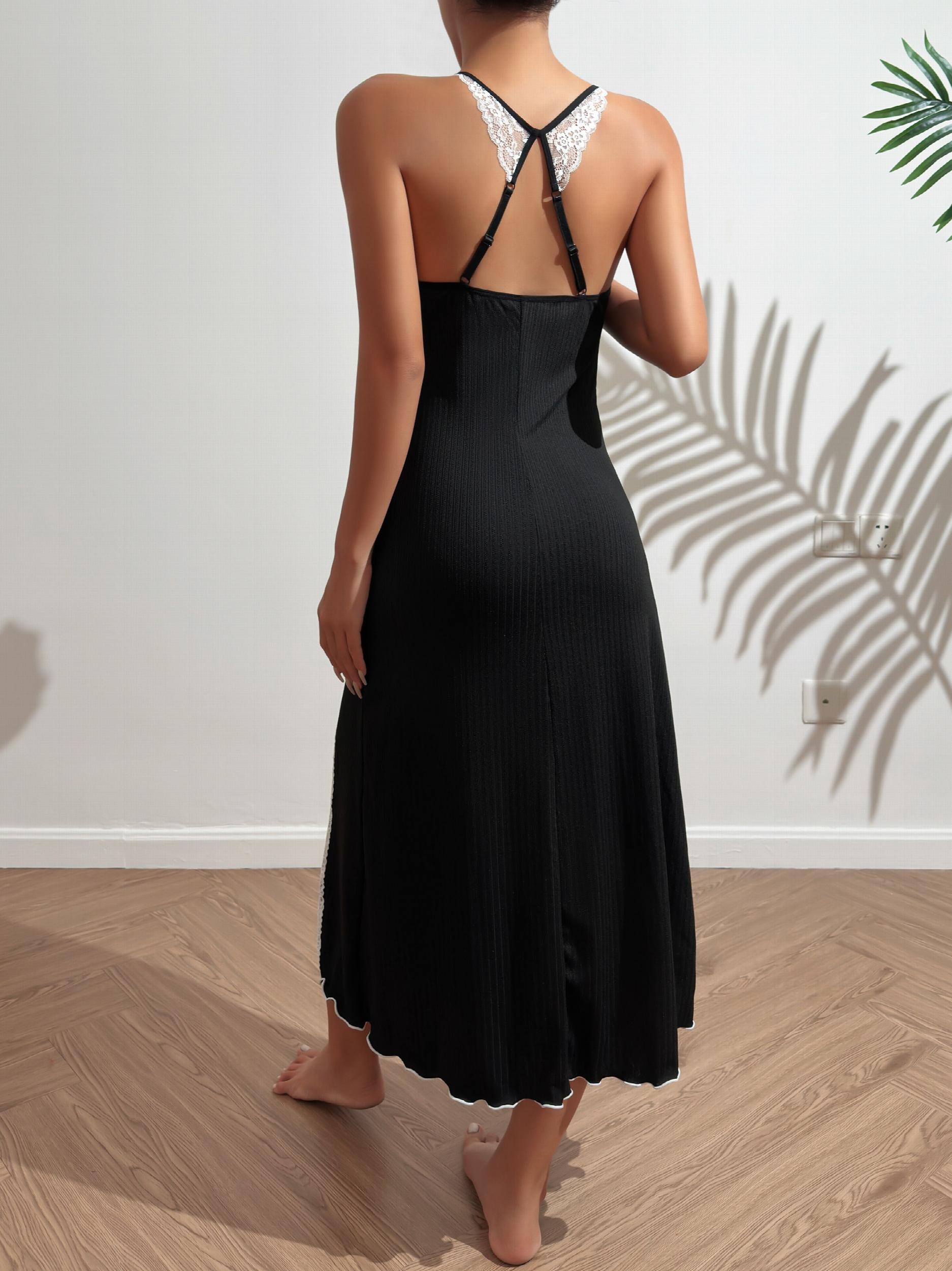 Lace Slip Nightdress Split Sleep Dress Women's Sleepwear