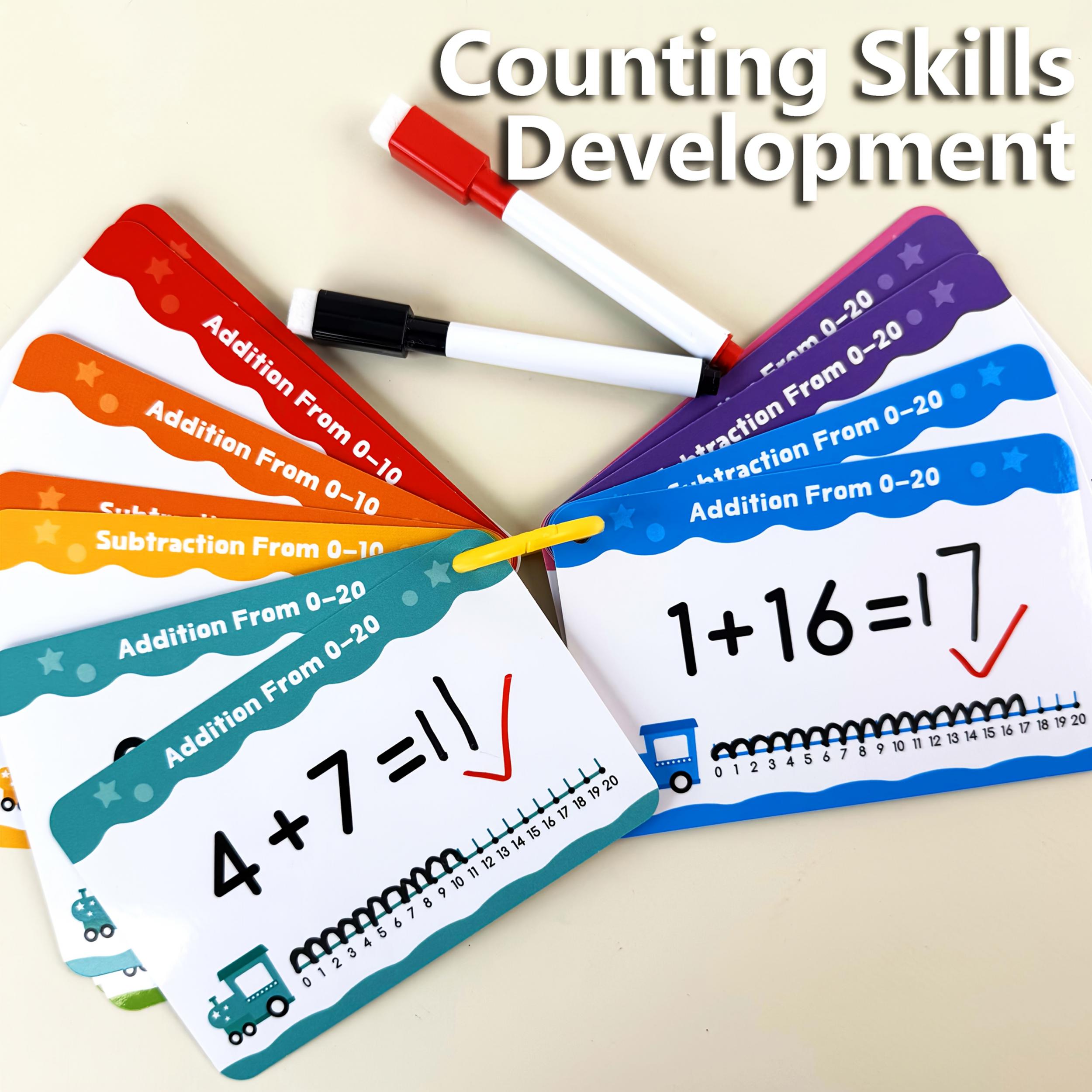 Math Cards Flashcards Set with 2 Pens - Educational Learning Tools