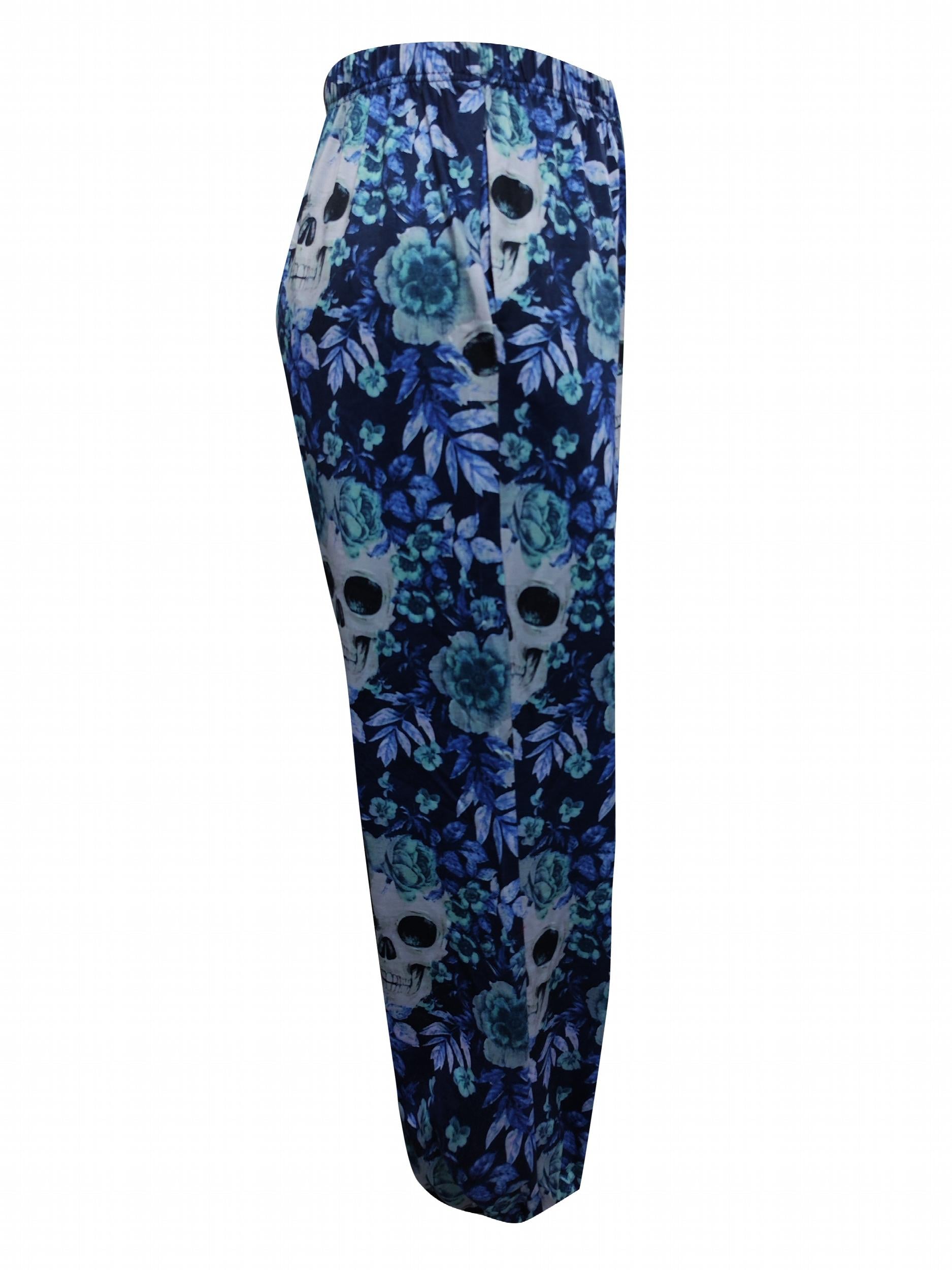 Women's Plus Floral Skull Print Jogger Trousers