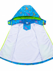Boys Dinosaur Raincoat Jacket with Removable Hood