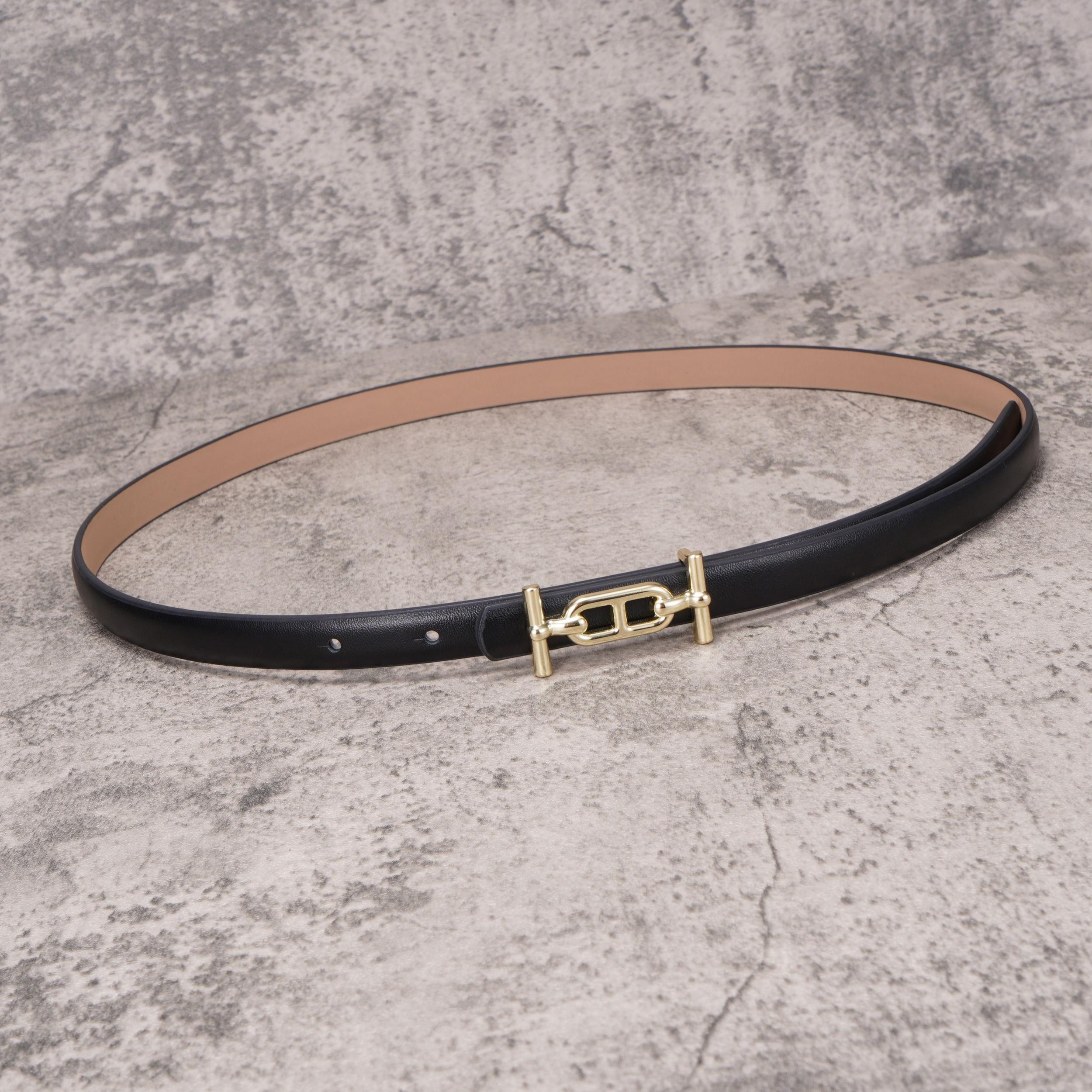 Women's Leather Thin Belt Casual Decorative Waistband