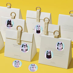 500pcs Holographic Cat Sticker Roll Waterproof & Self Adhesive Stickers