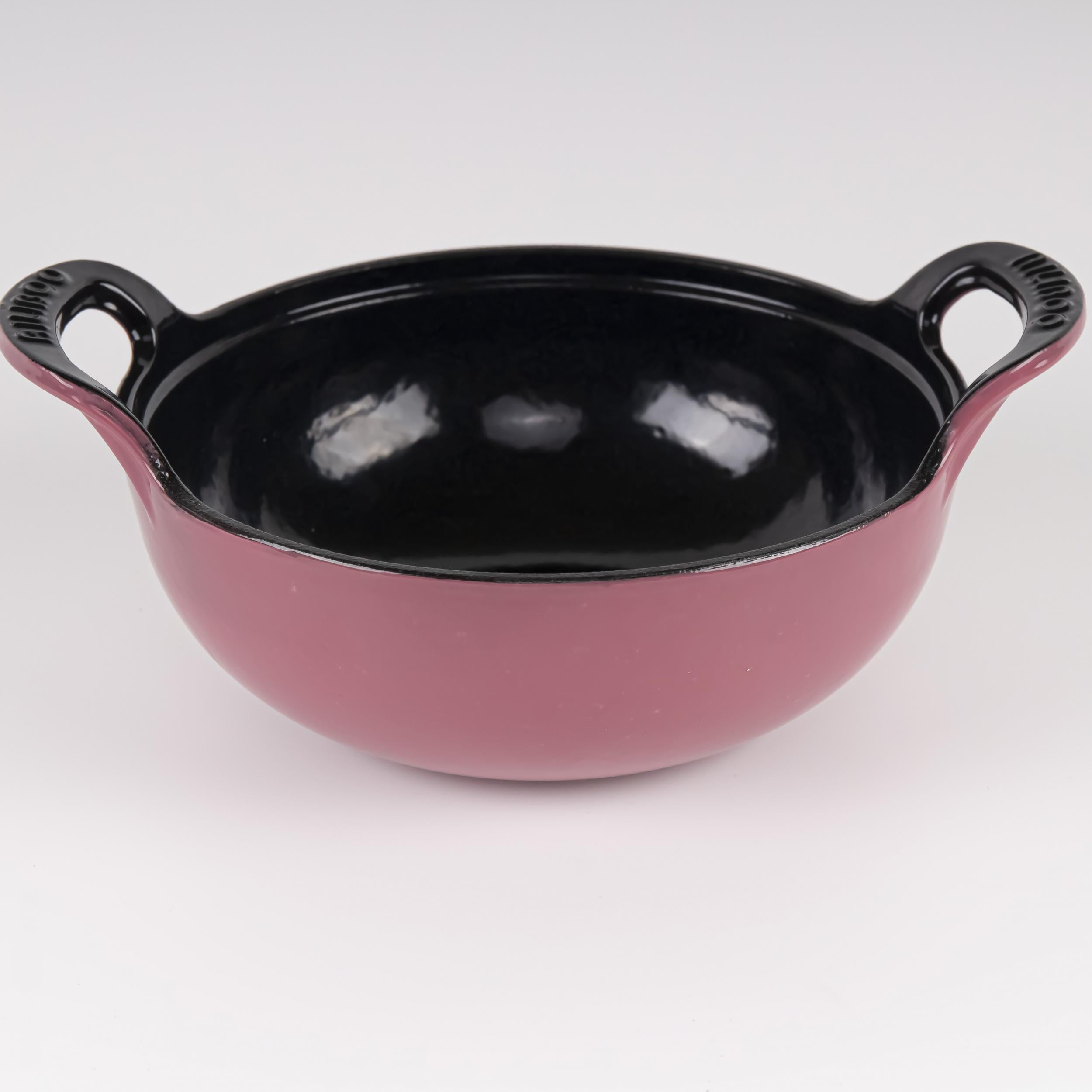 Vintage Enameled Cast Iron Dutch Oven W/ Wooden Lid