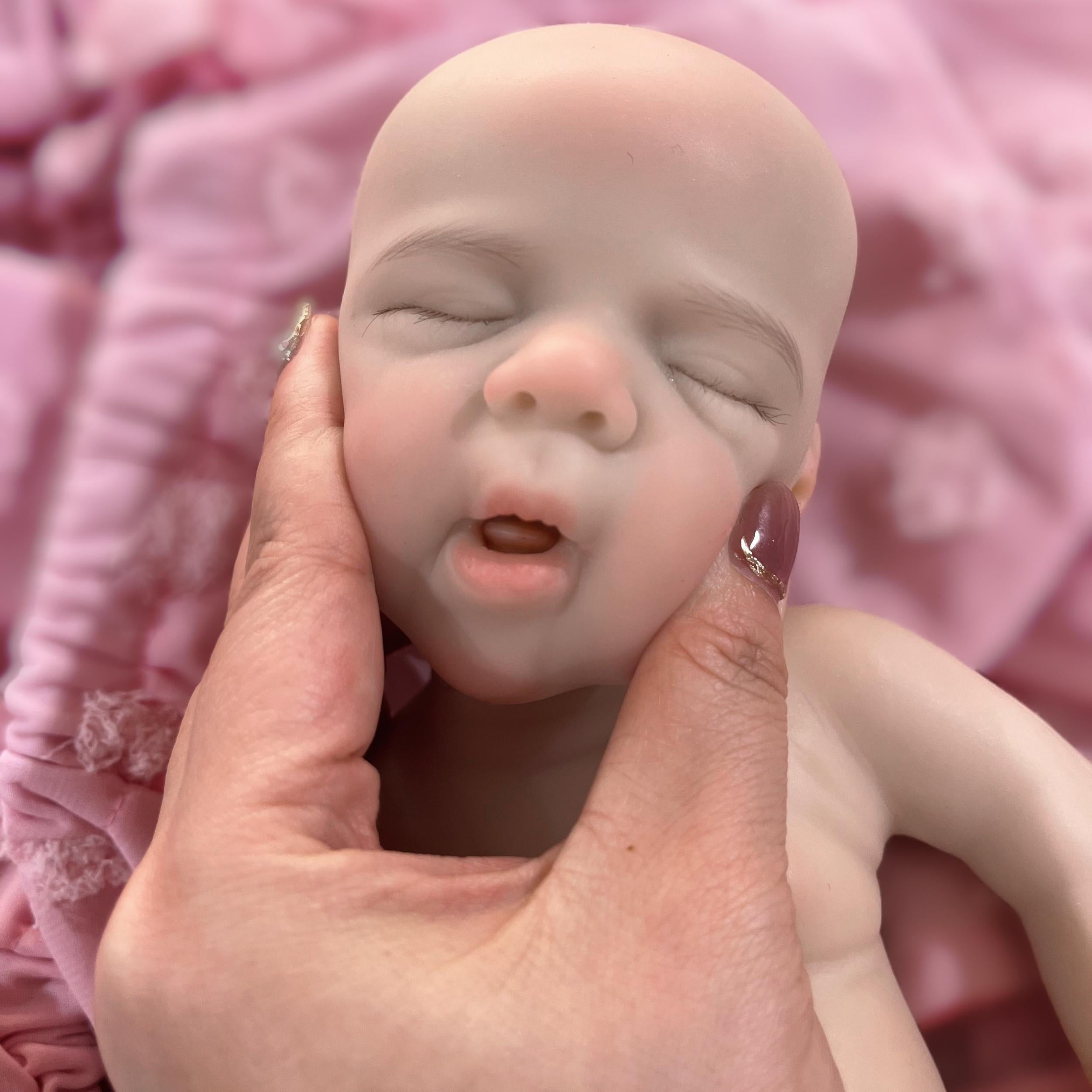 Realistic Silicone Baby Doll with Open Mouth Soft Touch Reborn Doll - Pascale