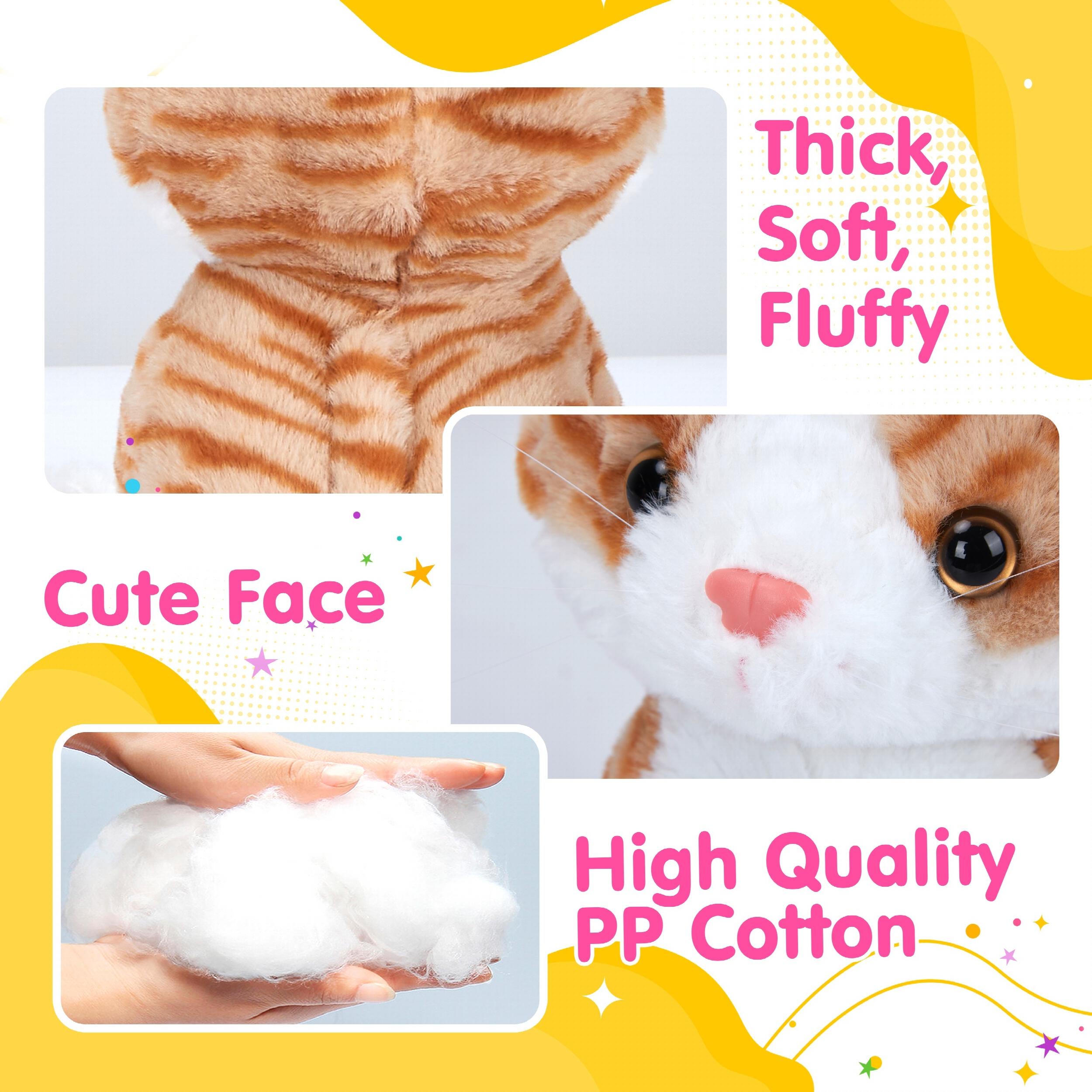 Music Stripe Cat Plush Toy Soft 12in