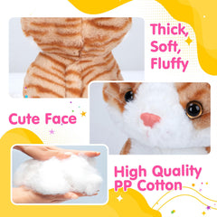 Music Stripe Cat Plush Toy Soft 12in